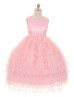 Satin Ruffled Tulle Princess Flower Girl Dress